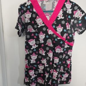 UA Scrubs Women's Scrub Top with Polar Bears